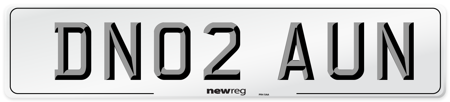 DN02 AUN Number Plate from New Reg